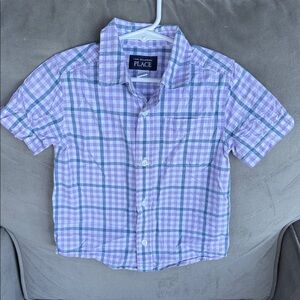 The Children's Place Lavender and White Checkered Shirt